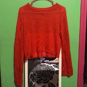 H&M Divided Red See Through Long Sleeve Crop